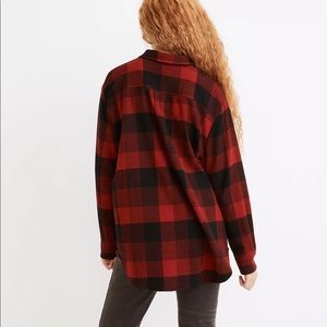 Madewell Flannel Side-Button Oversized Ex-Boyfriend Shirt in Buffalo Check New